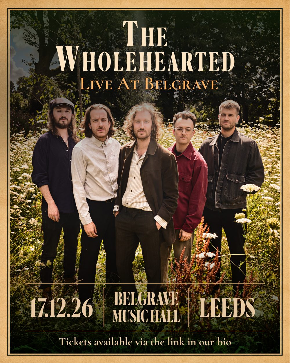 Poster: The Wholehearted, Live at Belgrave, 17.12.26, Belgrave Music Hall, Leeds